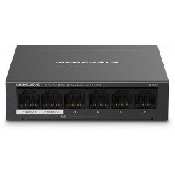 Switch Desktop 6 Porte 10/100Mbps con 4 Porte PoE+