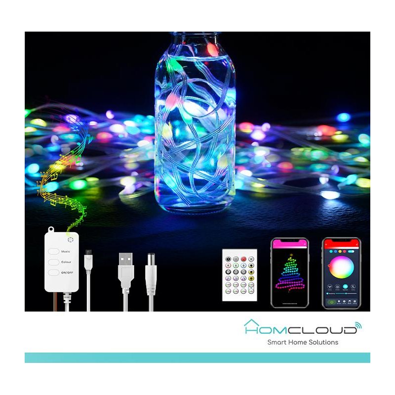 Corda in PVC di Luci Decorative Smart OUTDOOR Wi-Fi + Bluetooth 10M IP65