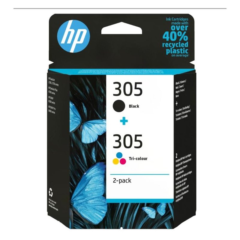 HP 305 2-PACK TRI-COLOR/BLACK