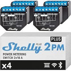 Shelly Plus 2PM - FOUR PACK Smart Relay Tapparelle 16A AC/DC WiFi + PM