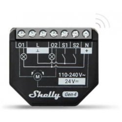 Shelly Plus 2PM Gen4 - Smart Relay Tapparelle 16A AC/DC WiFi/BT/Matter/Zigbe +PM