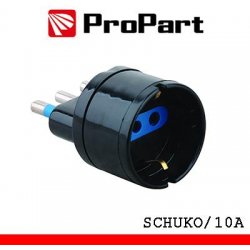 Adattatore schuko spina16A nero