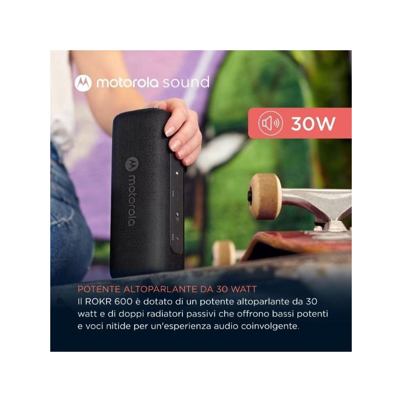 Altoparlante 30W wireless bluetooth Motorola ROKR 600 nero