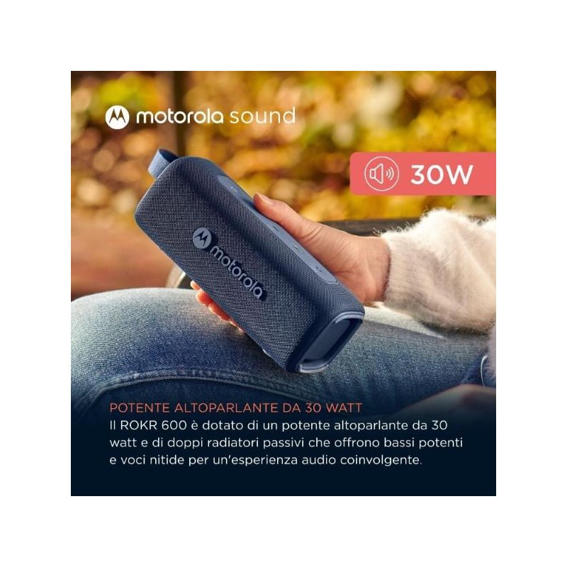 Altoparlante 30W wireless bluetooth Motorola ROKR 600 Blu
