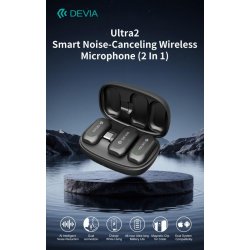 Ultra2 Doppio Microfono Wireless con Riduzione Rumore AI e Clip Magnetica connessione tipo-C e Lightning
