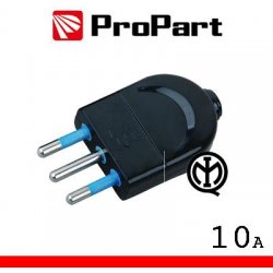 Spina 10A 2P+T nera polybag