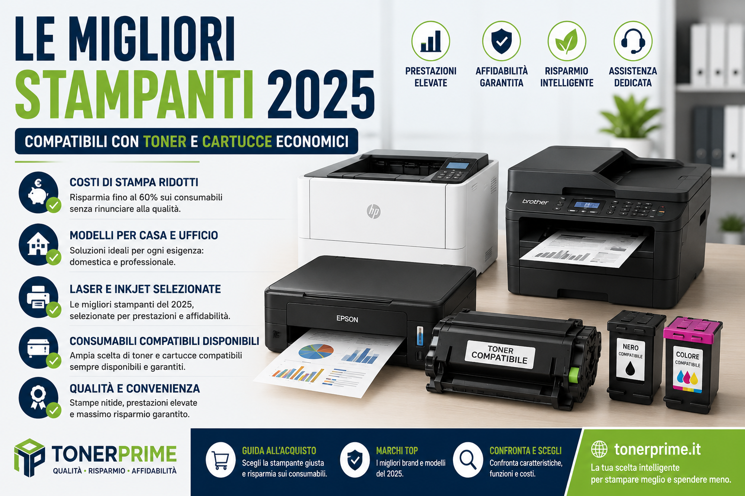 Le Migliori Stampanti del 2025: Compatibilità con Toner e Cartucce Economici