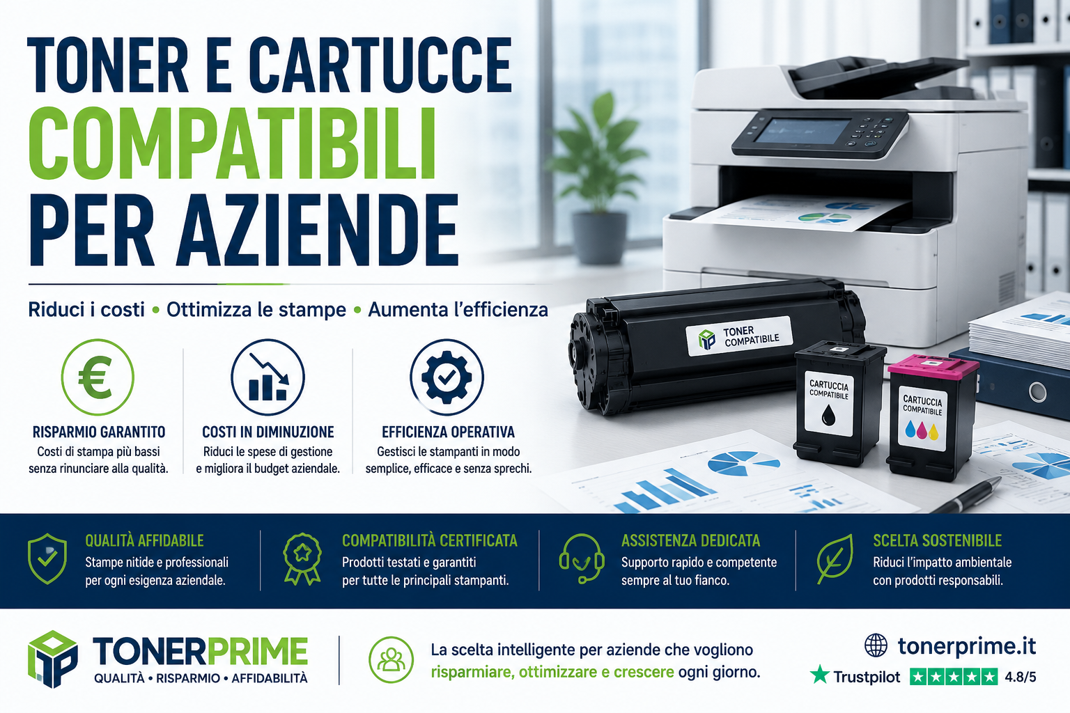 Toner e cartucce compatibili per aziende: come ottimizzare la gestione delle stampanti