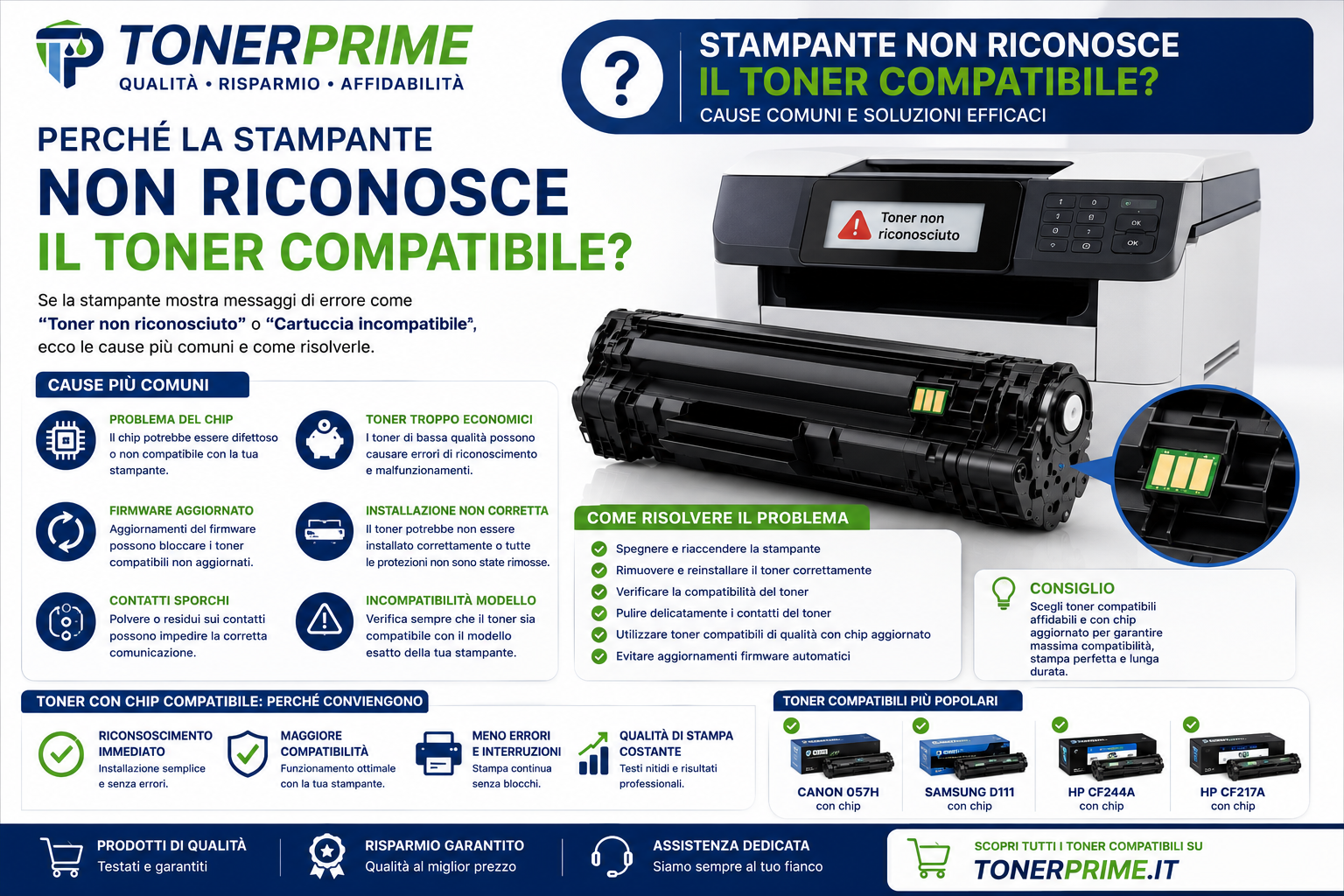 Perché la Stampante Non Riconosce il Toner Compatibile? Cause e Soluzioni
