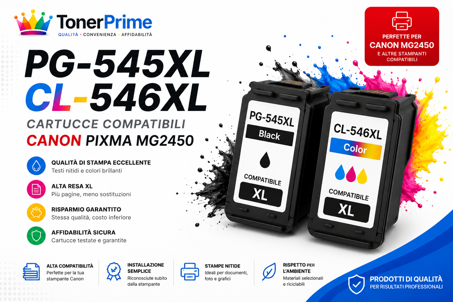 Cartucce Canon PG-545XL e CL-546XL Compatibili per PIXMA MG2450: Guida Completa