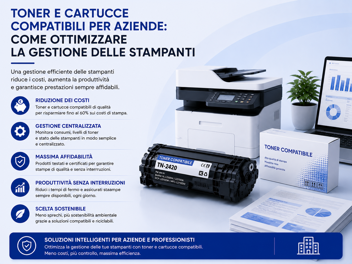 Toner e cartucce compatibili per aziende: come ottimizzare la gestione delle stampanti