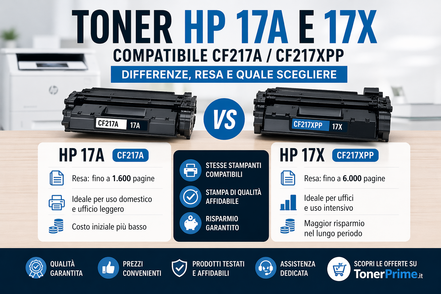 Toner HP 17A e 17X Compatibile (CF217A / CF217XPP): Differenze e Offerte