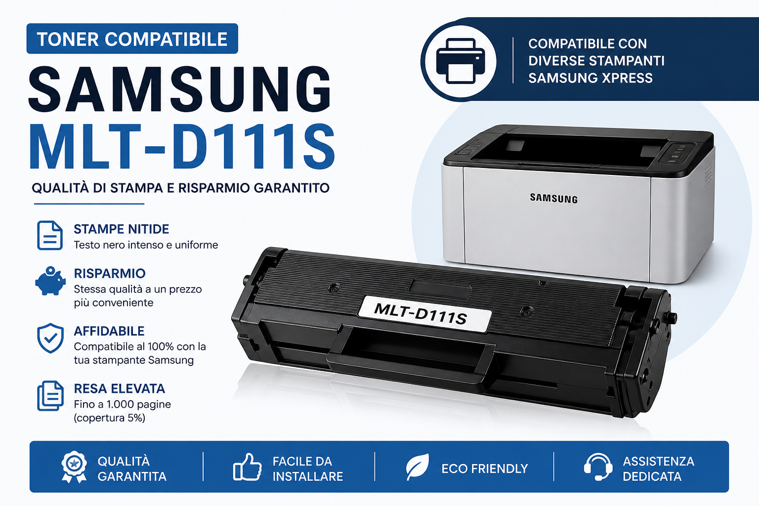 Toner Samsung MLT-D111S Compatibile: Qualità di Stampa e Risparmio