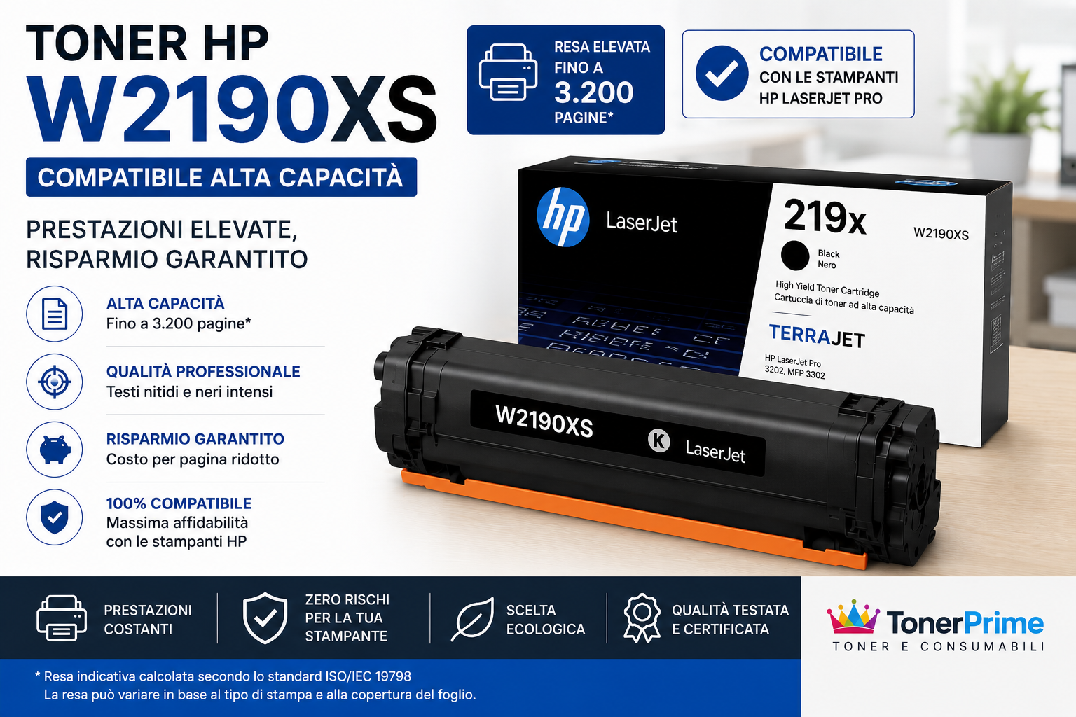 Toner HP W2190XS Compatibile: Prestazioni Elevate e Massima Autonomia