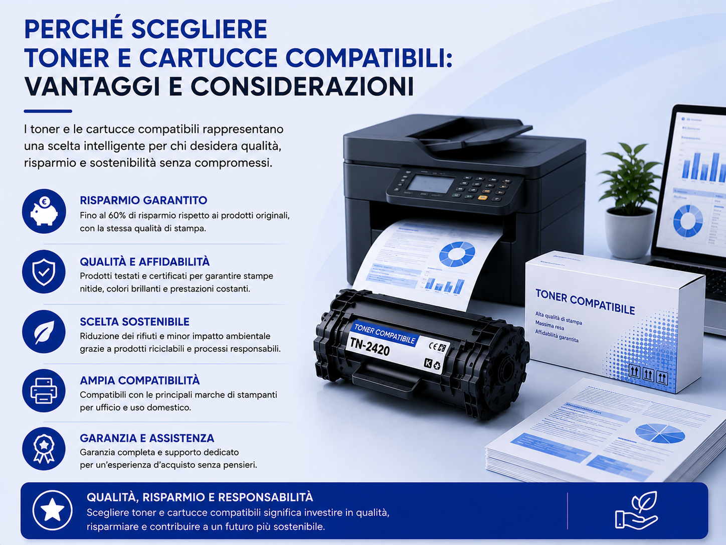 Perché scegliere toner e cartucce compatibili: vantaggi e considerazioni